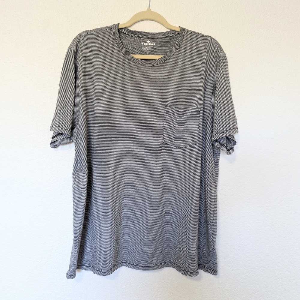 Bombas Mens Peruvian Pima Cotton Stripped Pocket T Shirt XL Bee Better
